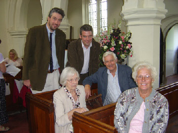 John Tearle in the centre, brother to Sheila, while James and Sam are his sons. Jennie Pugh, centre, is their aunt, a grand-daughter to Levi Tearle, blacksmith of Wing.